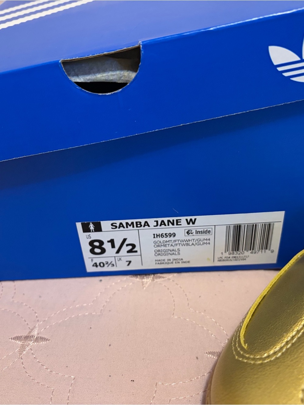 adidas Samba Jane W Metallic Gold Ballet Flats